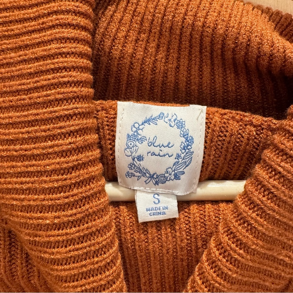 Blue Rain Rust Cowl Neck Sweater - Picture 2 of 5